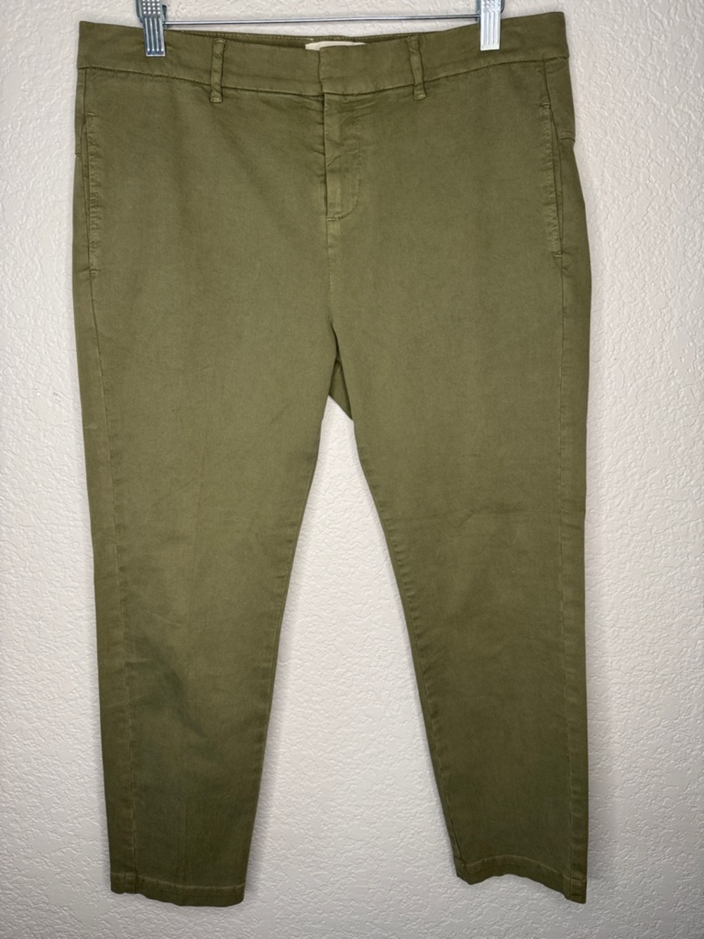 Nili Lotan Tel Aviv Chino Pants Straight Leg Size 8 Green Ankle - Picture 2 of 6